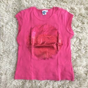 Metallic flower tee tank